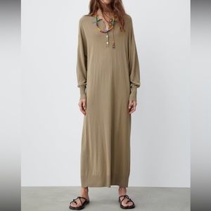 Oversized knit polo dress